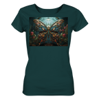 Schmetterling T-shirt mit Blumen - surreal, mechanisch - Ladies Organic Shirt