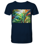 Expressionistische Ekstase von Hawaii-Palmen  - Mens Organic V-Neck Shirt