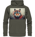 Wolf mit geometrischen Mustern - Organic Hoodie