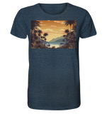 Vintage Hawaii Beach Earth Tones - Organic Shirt (meliert)