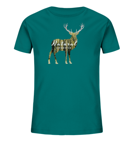 Bio-Baumwoll T-Shirt Kinder | nachhaltig, vegan & fair | Hirsch (Ozeantiefe) | Phaedera UG