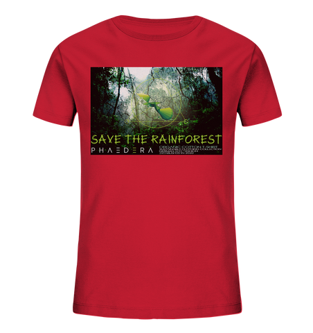 Bio-Baumwoll T-Shirt Kinder | nachhaltig, vegan, fair | Rainforest (Rot) | Phaedera UG
