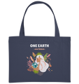 Nachhaltige Einkaufstasche | fairer Bio-Jutebeutel | One Earth (Mitternachtsblau) | Phaedera UG