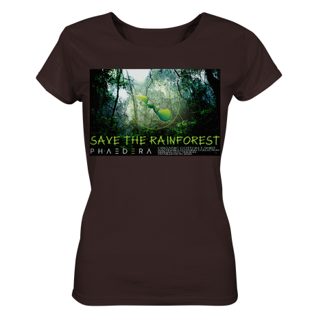 Nachhaltiges T-Shirt Damen | 100% Bio-Baumwolle | Rainforest (Schokolade) | Phaedera UG