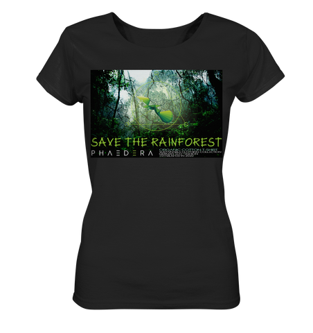Nachhaltiges T-Shirt Damen | 100% Bio-Baumwolle | Rainforest (Schwarz) | Phaedera UG