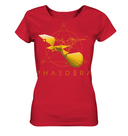 Nachhaltiges T-Shirt Damen | faire Bio-Baumwolle | Kolibri G (Rot) | Phaedera UG