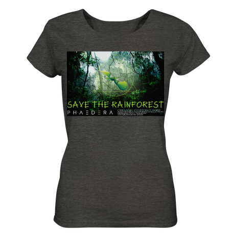 Nachhaltiges T-Shirt Damen | fairer Bio-Baumwolle | Rainforest (Dunkelgrau meliert) | Phaedera UG