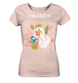 Nachhaltiges T-Shirt Damen meliert | fair, vegan, bio | One Earth (Creme-Pink meliert) | Phaedera UG