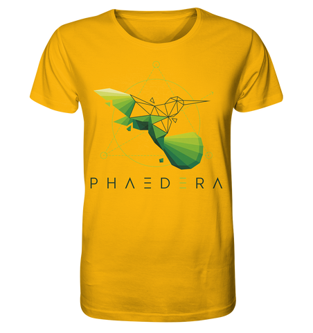 Nachhaltiges T-Shirt | faire & vegane Bio-Baumwolle | Kolibri D (Spektralgelb) | Phaedera UG