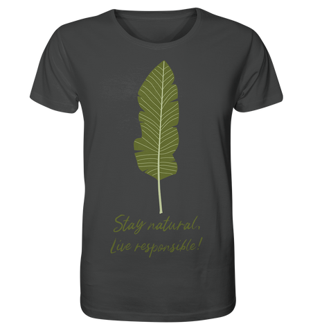 Nachhaltiges T-Shirt | faire, vegane Bio-Baumwolle | Natural (Anthrazit) | Phaedera UG