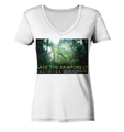 Nachhaltiges T-Shirt V-Ausschnitt Damen | bio & fair | Rainforest (Weiß) | Phaedera UG