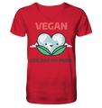 Nachhaltiges T-Shirt V-Ausschnitt Herren Bio-Baumwolle | Vegan (Rot) | Phaedera UG