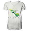 Nachhaltiges T-Shirt V-Ausschnitt Herren | bio & vegan | Kolibri D (Creme-Grau meliert) | Phaedera UG
