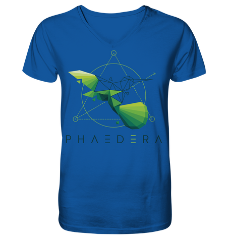 Nachhaltiges T-Shirt V-Ausschnitt Herren | bio & vegan | Kolibri D (Königsblau) | Phaedera UG