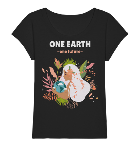 Slub Shirt nachhaltig | vegane, faire Bio-Baumwolle | One Earth (Schwarz) | Phaedera UG