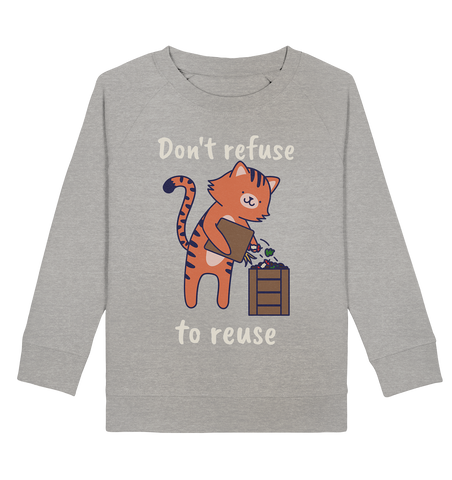 Sweatshirt für Kinder kaufen ☀ Katzen Pullover Bio-Wear | Tiger (Grau meliert) | Phaedera UG
