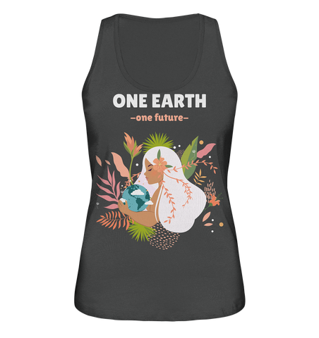 Tank-Top Damen | nachhaltig faire Bio-Baumwolle | One Earth (Anthrazit) | Phaedera UG