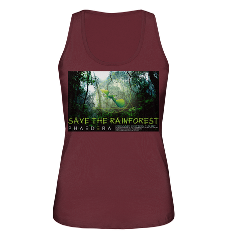 Tank-Top für Damen | nachhaltig faire Bio-Baumwolle | Rainforest (Burgund) | Phaedera UG
