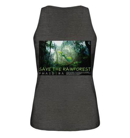 Tank-Top für Damen | nachhaltig faire Bio-Baumwolle | Rainforest (Dunkelgrau meliert) | Phaedera UG