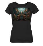 Schmetterling T-shirt mit Blumen - surreal, mechanisch - Ladies Organic Shirt