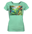 Expressionistische Ekstase von Hawaii-Palmen  - Ladies Organic Shirt (meliert)