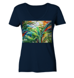 Expressionistische Ekstase von Hawaii-Palmen  - Ladies Organic V-Neck Shirt