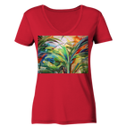 Expressionistische Ekstase von Hawaii-Palmen  - Ladies Organic V-Neck Shirt