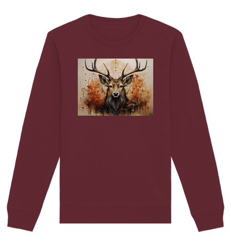 Hirsch-Waldgeist in Herbstfarben - Organic Basic Unisex Sweatshirt