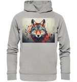 Wolf mit geometrischen Mustern - Organic Fashion Hoodie