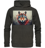 Wolf mit geometrischen Mustern - Organic Hoodie
