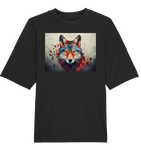 Wolf mit geometrischen Mustern - Organic Oversize Shirt
