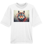 Wolf mit geometrischen Mustern - Organic Oversize Shirt