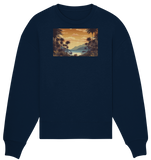 Vintage Hawaii Beach Earth Tones - Organic Oversize Sweatshirt
