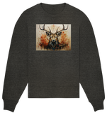 Hirsch-Waldgeist in Herbstfarben - Organic Oversize Sweatshirt