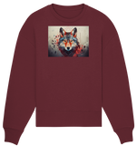 Wolf mit geometrischen Mustern - Organic Oversize Sweatshirt