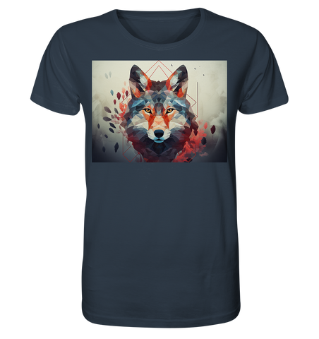 Wolf mit geometrischen Mustern - Organic Shirt