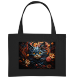 Tshirt Katze trifft Öko-Luxus: Florale Katzenfreude im Tshirt – Fair, Nachhaltig & Vegan! ???????? - Organic Shopping-Bag