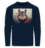 Wolf mit geometrischen Mustern - Organic Sweatshirt