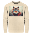 Wolf mit geometrischen Mustern - Organic Sweatshirt