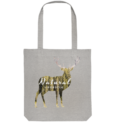 Organic cotton fabric bag, vegan, sustainable and fair - Natural Lifestyle Deer | Phaedera