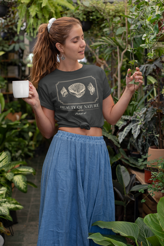 Nachhaltiges T-Shirt Damen (meliert) | fair, vegan & bio | Strand (Mittelgrau meliert) | Phaedera UG