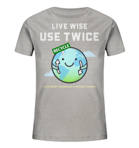 Bio-Baumwoll T-Shirt ☀ fair, vegan & nachhaltig | Grüne Erde (Grau meliert) | Phaedera UG