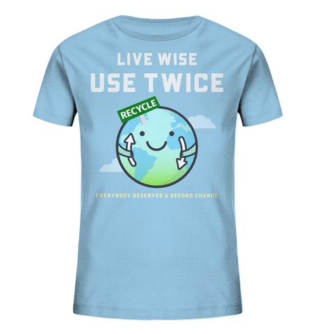 Bio-Baumwoll T-Shirt ☀ fair, vegan & nachhaltig | Grüne Erde (Himmelblau) | Phaedera UG