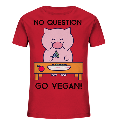 Bio-Baumwoll T-Shirt Ferkel ☀ fair & nachhaltig | Vegan-Schwein (Rot) | Phaedera UG