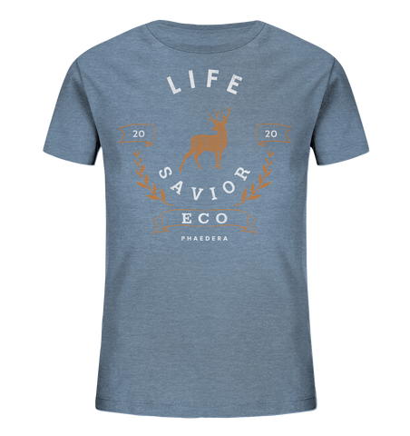 Bio-Baumwoll T-Shirt kaufen | fair, vegan & nachhaltig | Savior (Mittelblau meliert) | Phaedera UG