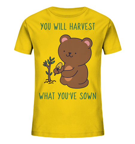 Bio-Baumwoll T-Shirt Kids | vegan, nachhaltig & fair | Gärtner-Bär (Goldgelb) | Phaedera UG