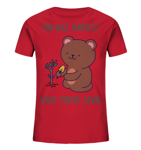 Bio-Baumwoll T-Shirt Kids | vegan, nachhaltig & fair | Gärtner-Bär (Rot) | Phaedera UG