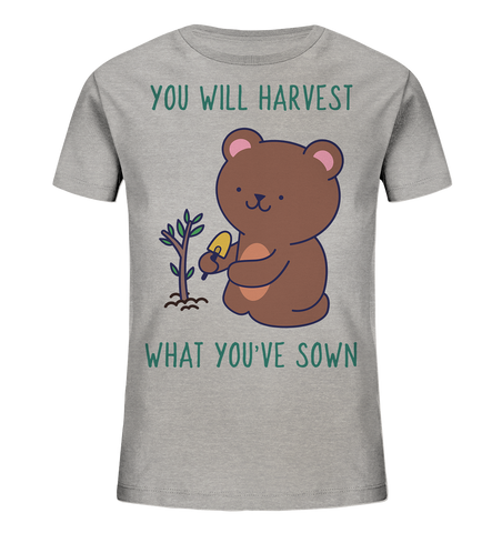 Bio-Baumwoll T-Shirt Kids | vegan, nachhaltig & fair | Gärtner-Bär (Grau meliert) | Phaedera UG