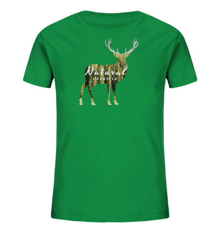 Bio-Baumwoll T-Shirt Kinder | nachhaltig, vegan & fair | Hirsch (Frisches Grün) | Phaedera UG
