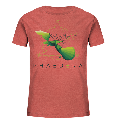 Bio-Baumwoll T-Shirt für Kinder | Kolibri D (Mittelrot meliert) | Phaedera UG